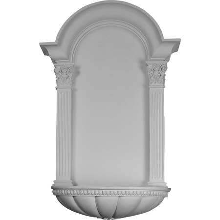 Ekena Millwork 27 1/2"W x 42 1/4"H x 9"D, Egg and Dart Fluted Niche, Surface Mount NCH27X42EG